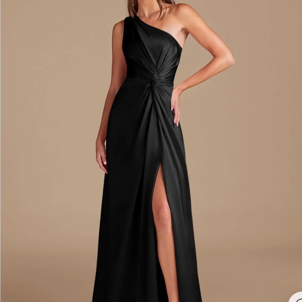 Azazie One-Shoulder Black Evening Gown